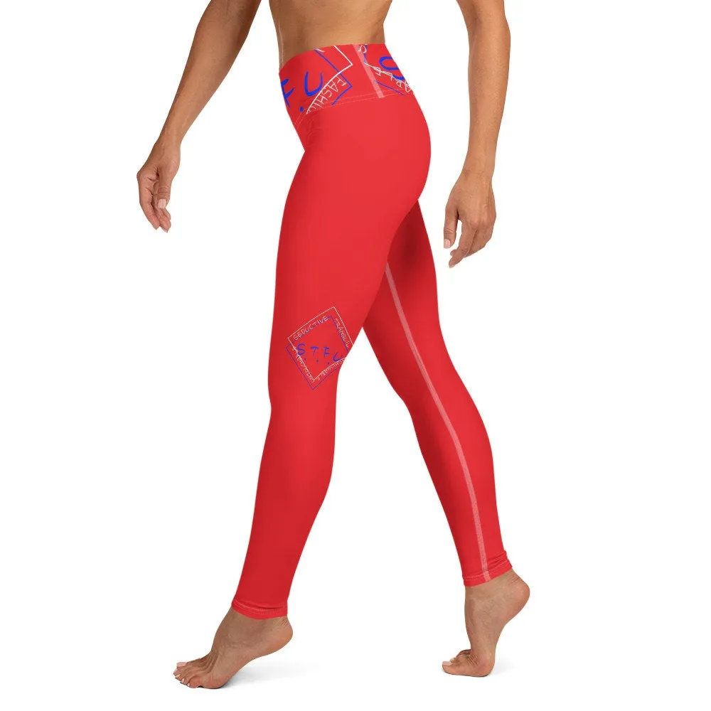 S.T.F.U Red Trim Yoga Leggings