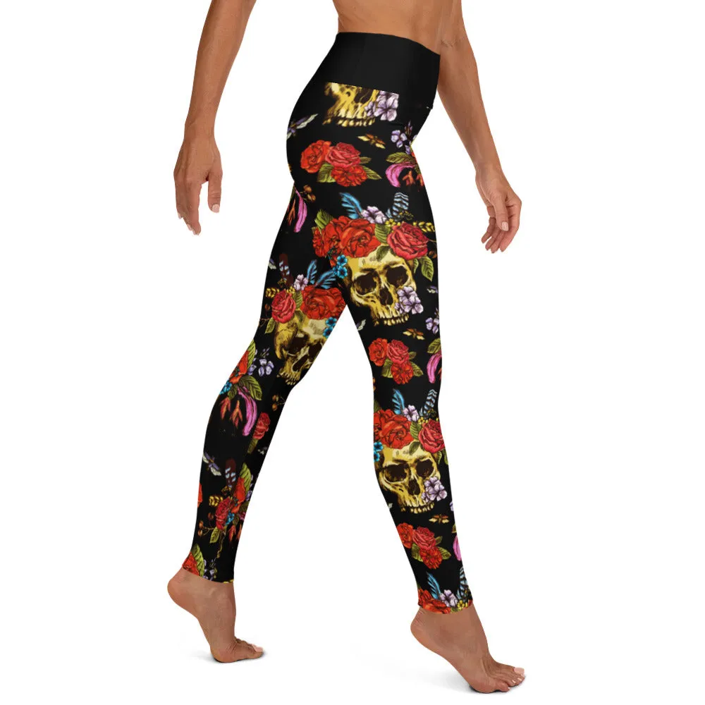StinkBone Skull & Roses Yoga Leggings