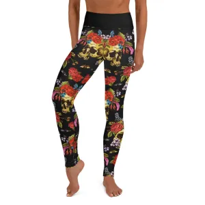 StinkBone Skull & Roses Yoga Leggings
