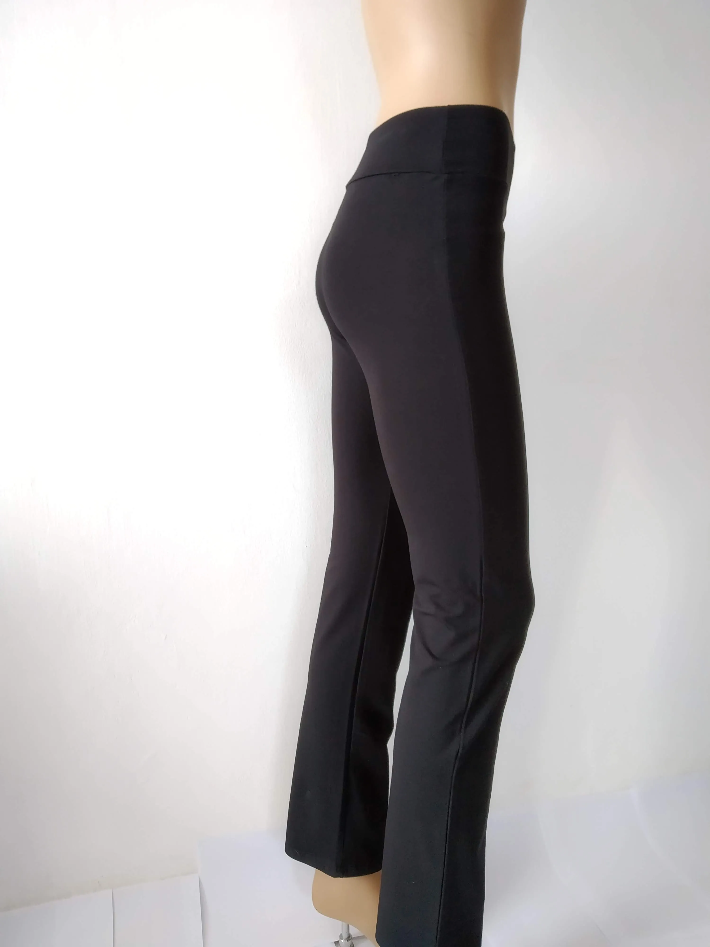 Straight Black Cotton Leggings