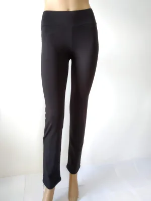 Straight Black Cotton Leggings