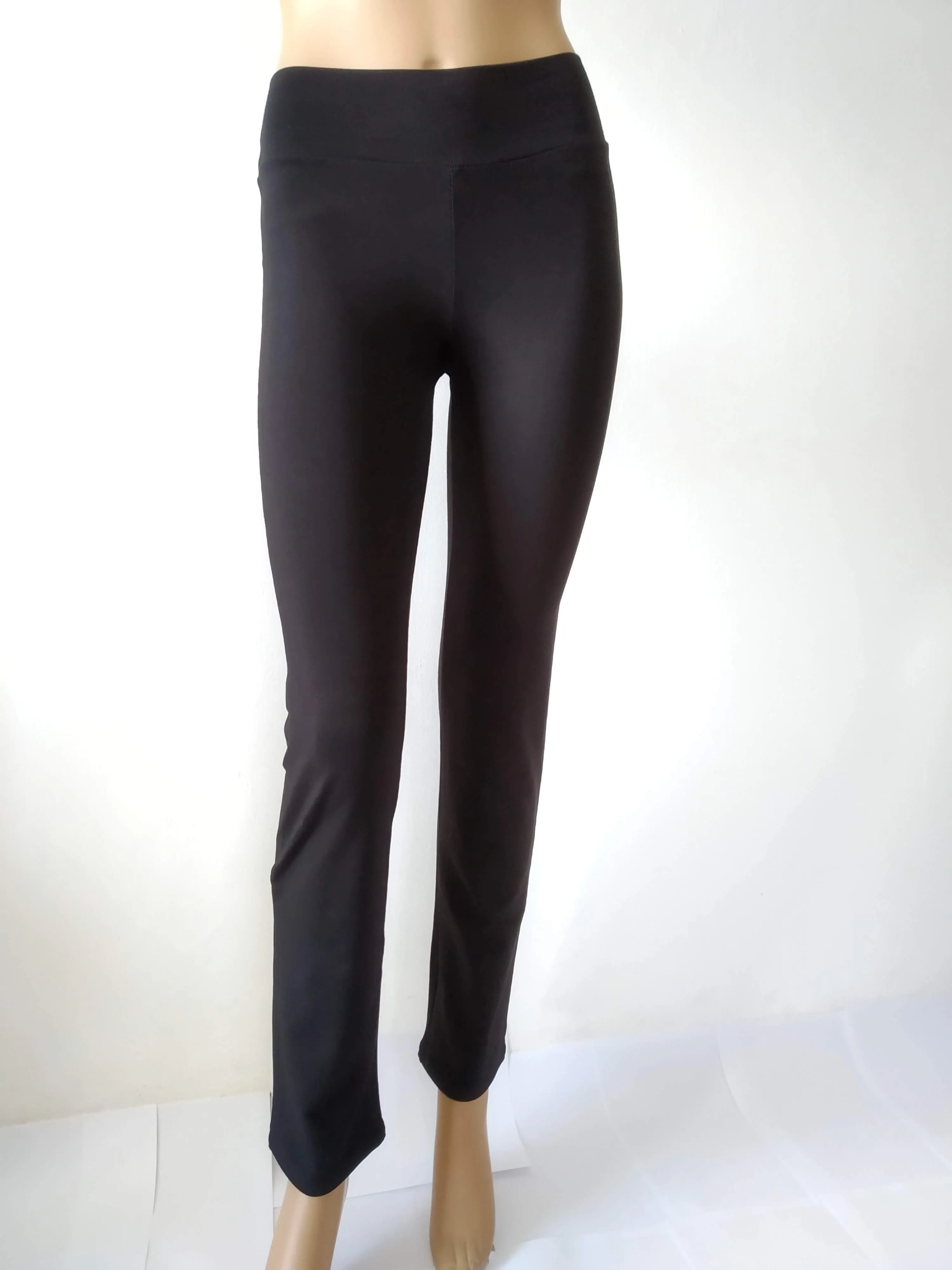 Straight Black Cotton Leggings