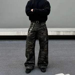 Straight-leg Camouflage Jeans