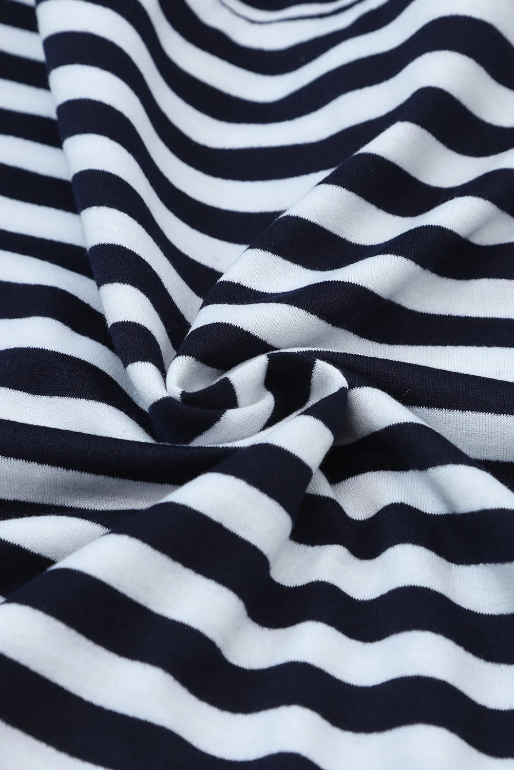 Stripe Kangaroo Pocket Drawstring Hoodie