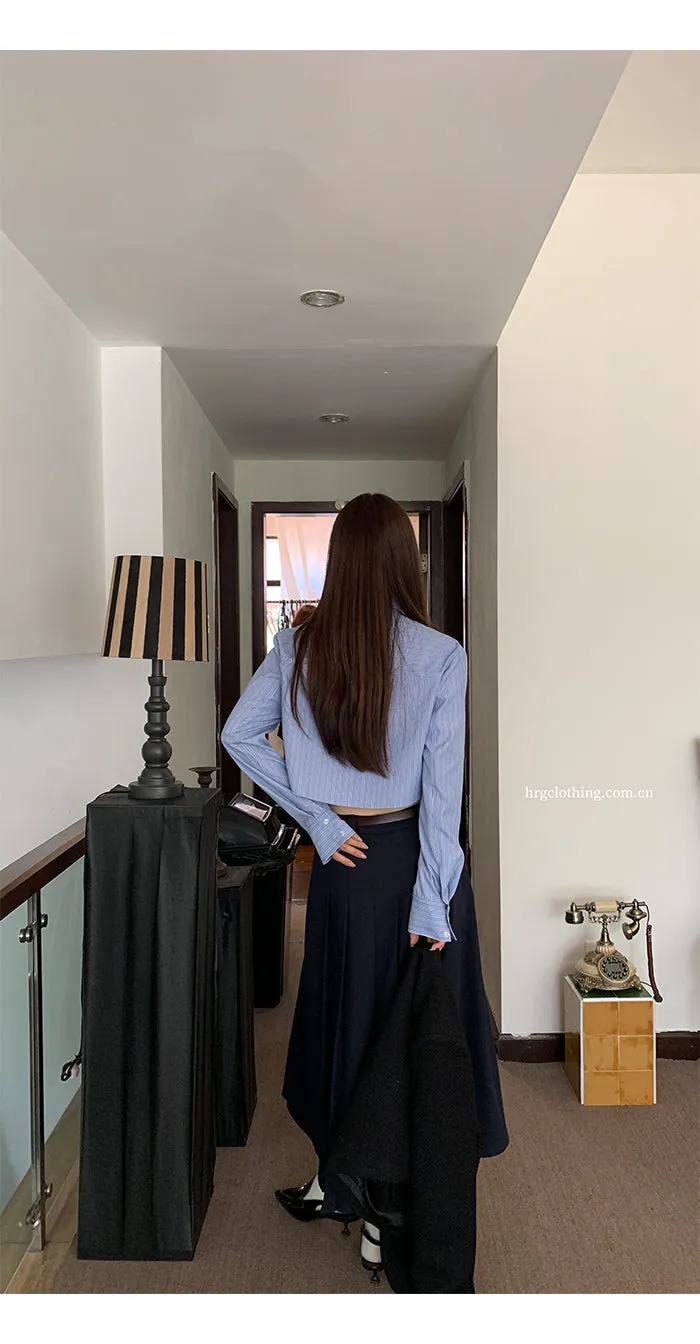 striped French shirt tops