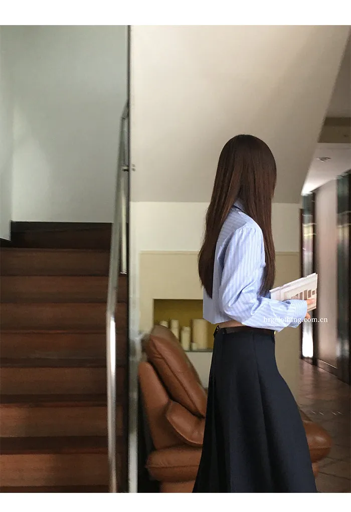 striped French shirt tops