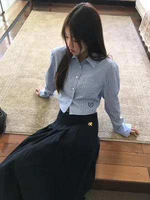 striped French shirt tops