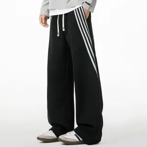 Striped Straight-Leg Drawstring Sweatpants