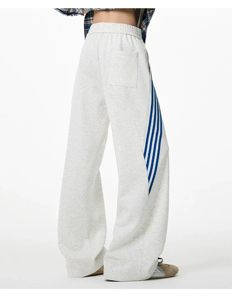 Striped Straight-Leg Drawstring Sweatpants