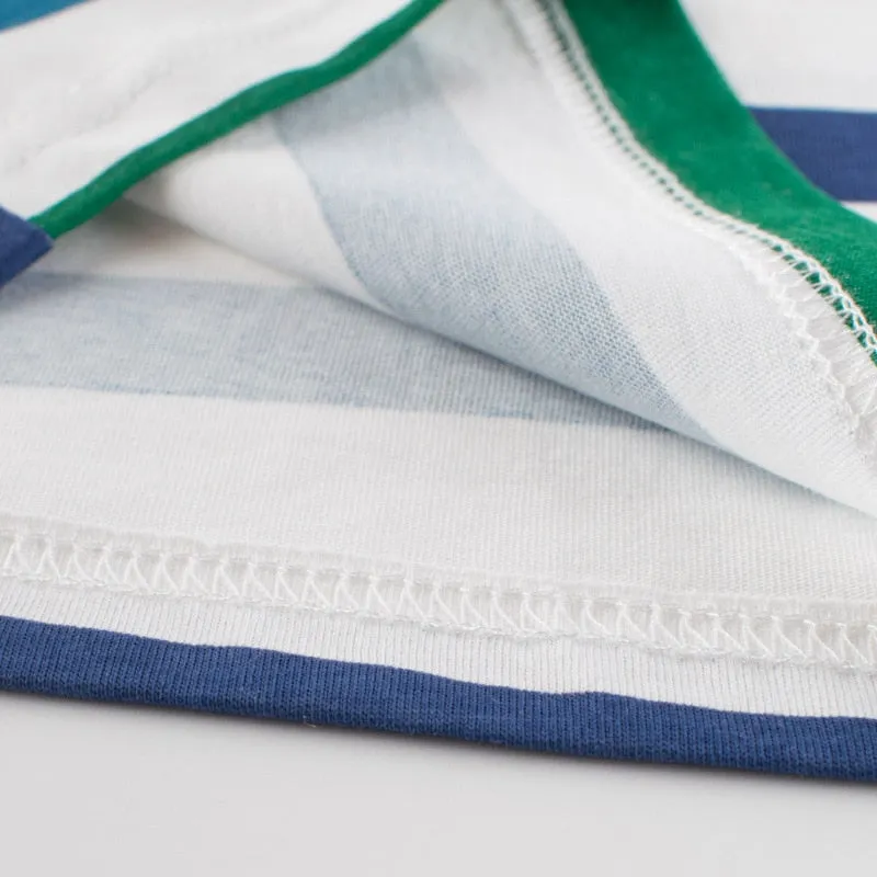 Striped T Shirt Blue & Green