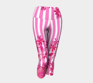 Stripes and Florals Pink Capri