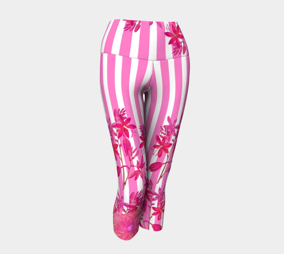 Stripes and Florals Pink Capri