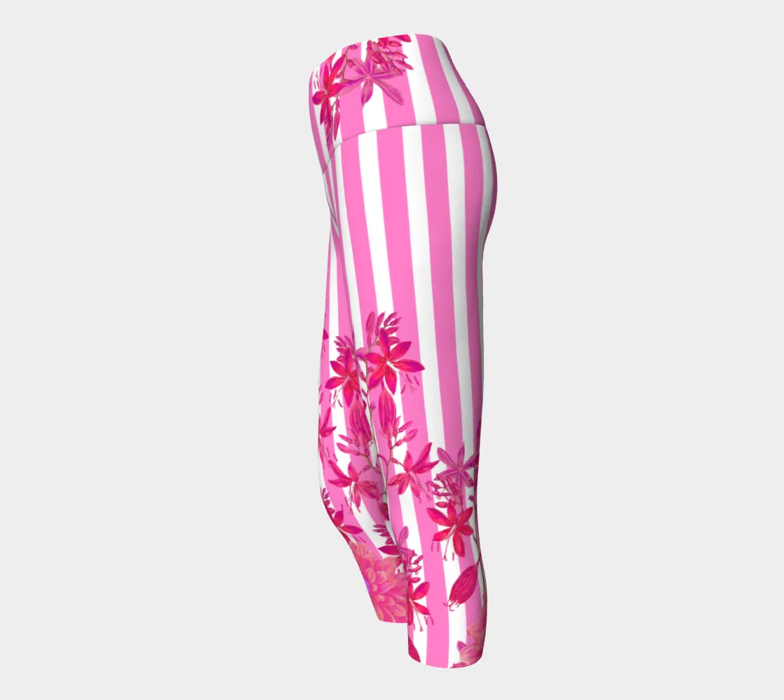 Stripes and Florals Pink Capri