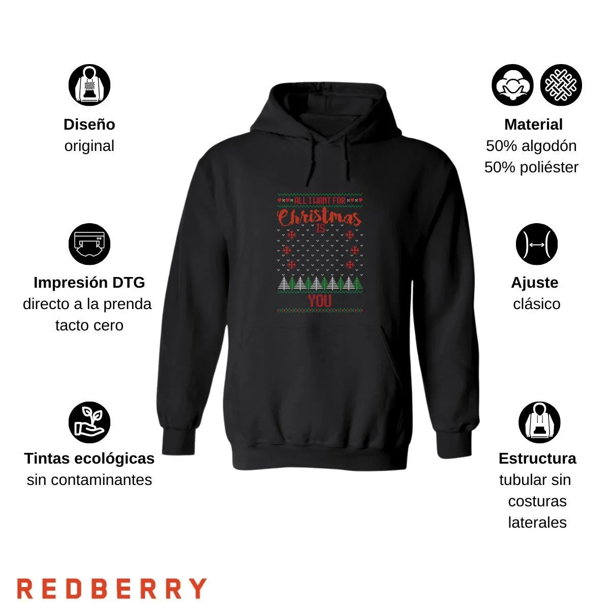 Sudadera Deportiva Mujer Navideña Hoodie 023