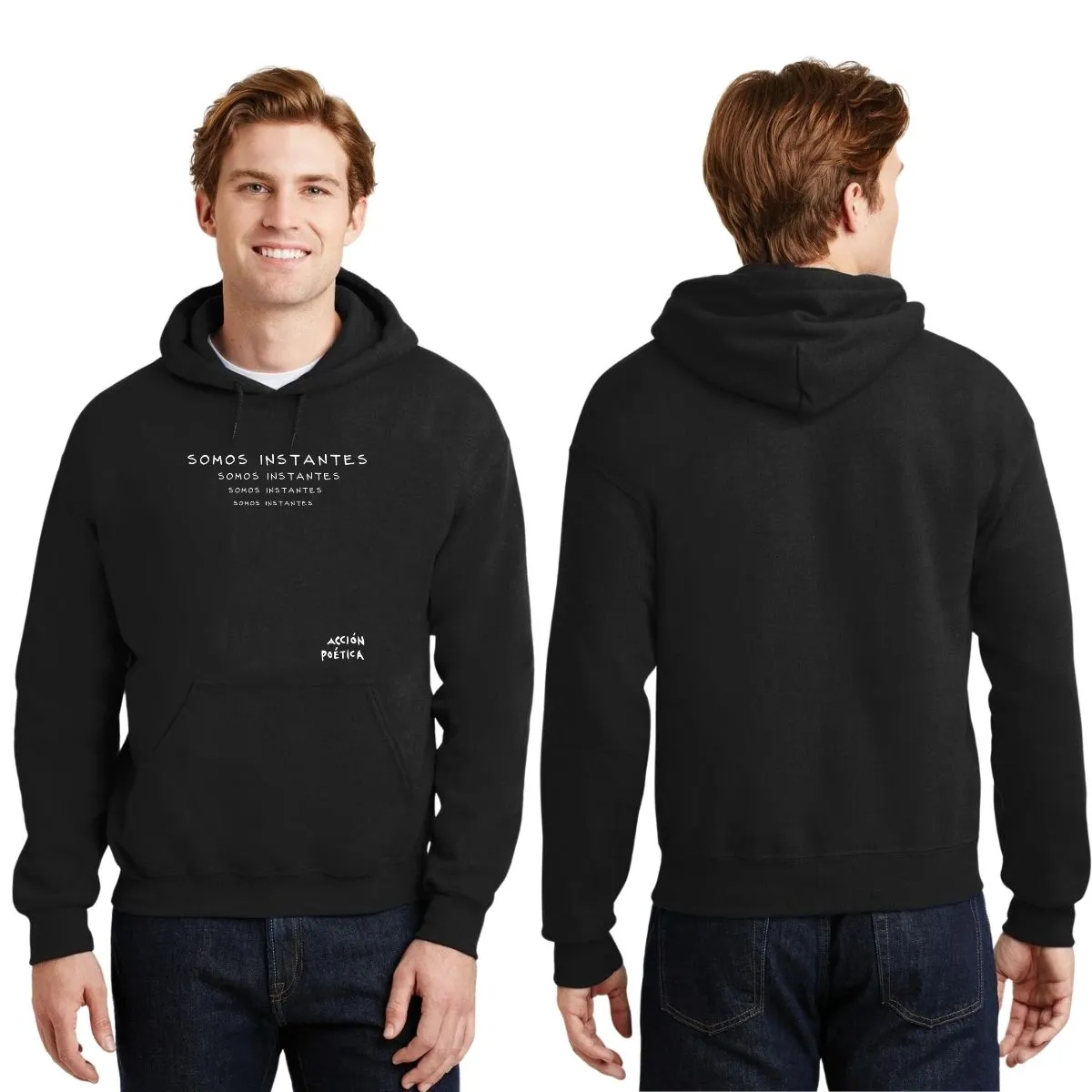 Sudadera Hombre Hoodie Acción Poética Somos Instantes