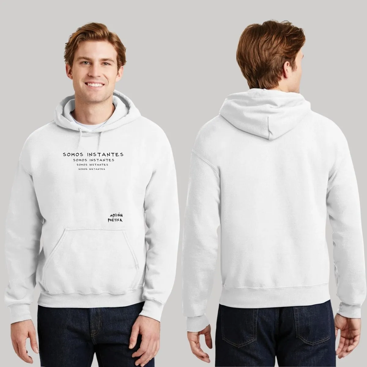 Sudadera Hombre Hoodie Acción Poética Somos Instantes