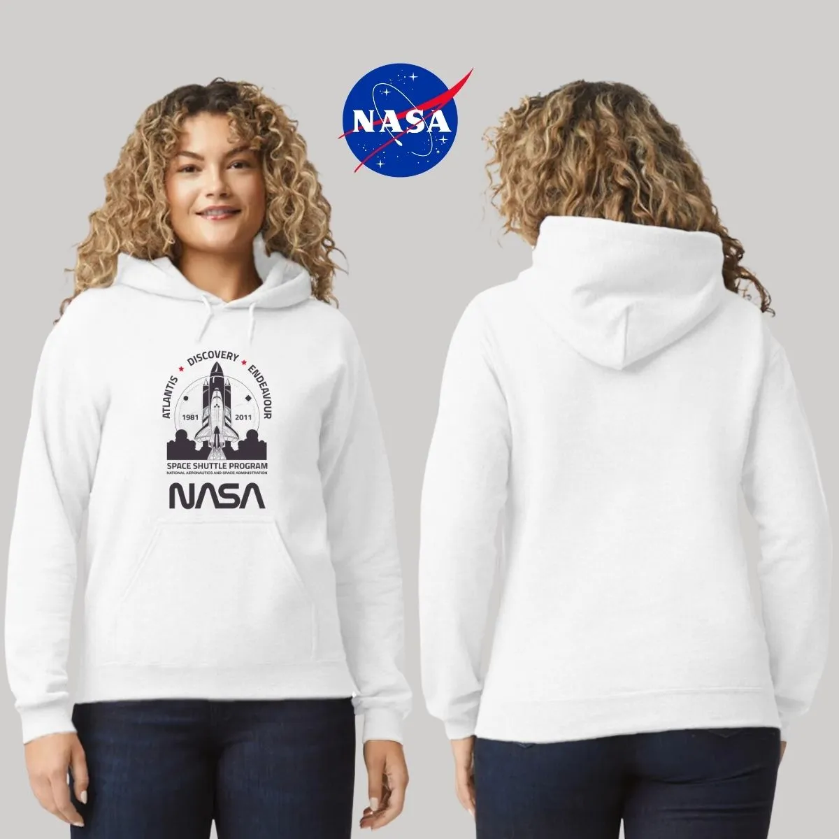 Sudadera Mujer Hoodie Nasa Cohete