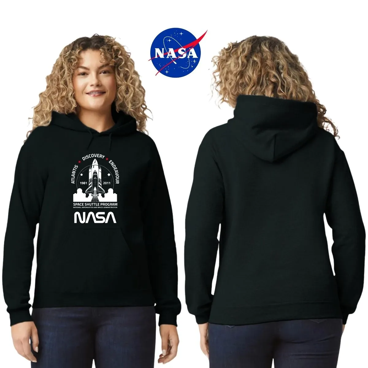 Sudadera Mujer Hoodie Nasa Cohete