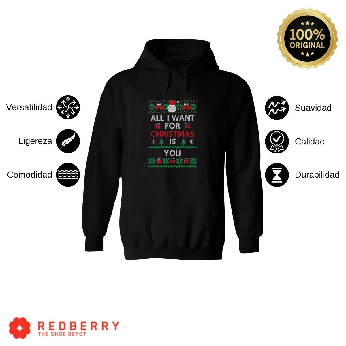 Sudadera Navideña Hombre Deportiva Hoodie 011