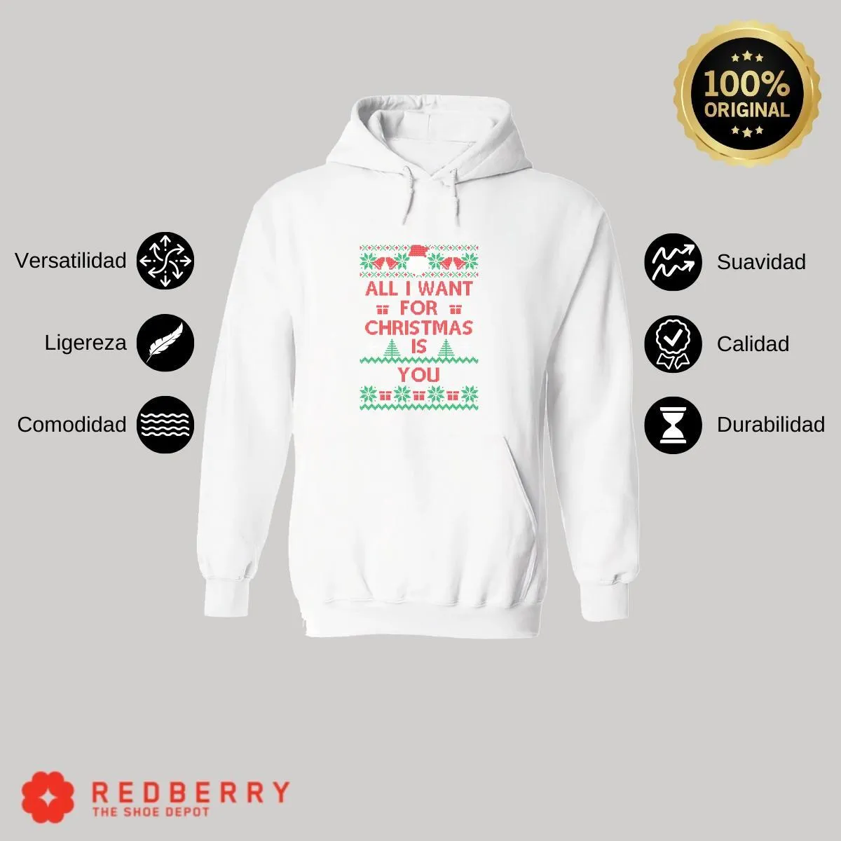Sudadera Navideña Hombre Deportiva Hoodie 011