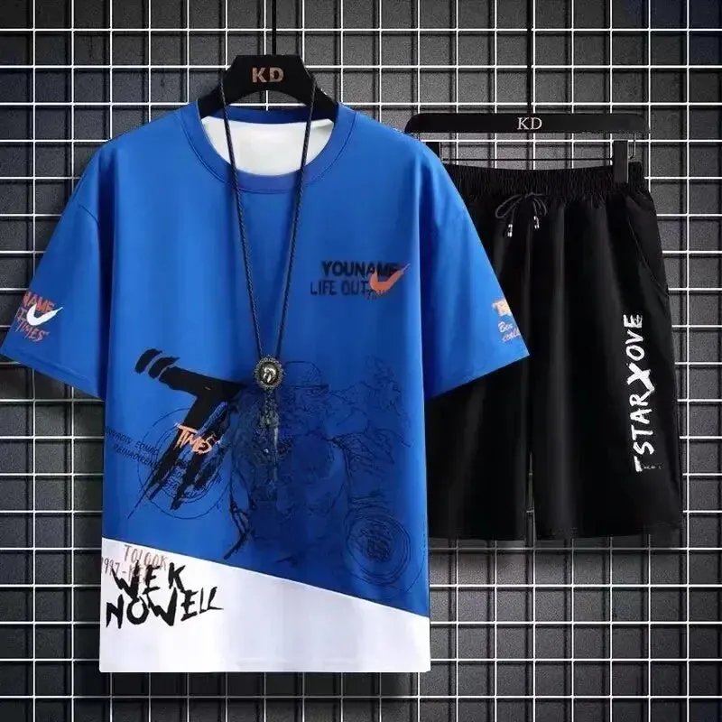 Summer Short Sleeve Polyester Fabric Tracksuits