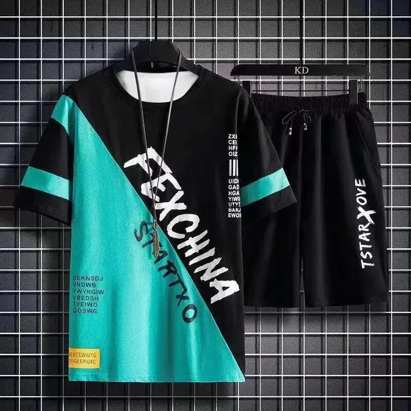 Summer Short Sleeve Polyester Fabric Tracksuits