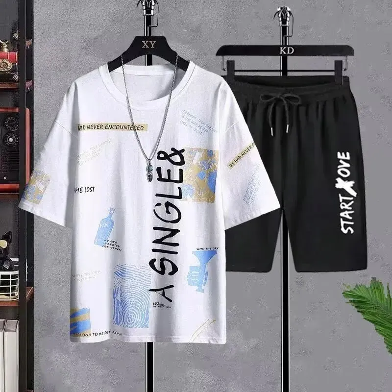 Summer Short Sleeve Polyester Fabric Tracksuits