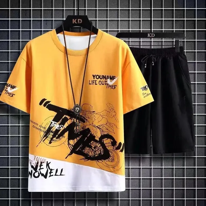 Summer Short Sleeve Polyester Fabric Tracksuits