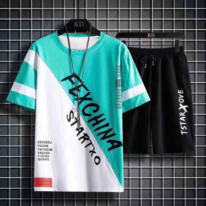 Summer Short Sleeve Polyester Fabric Tracksuits