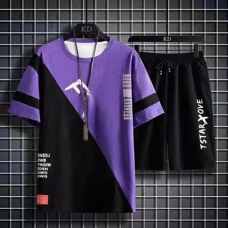 Summer Short Sleeve Polyester Fabric Tracksuits