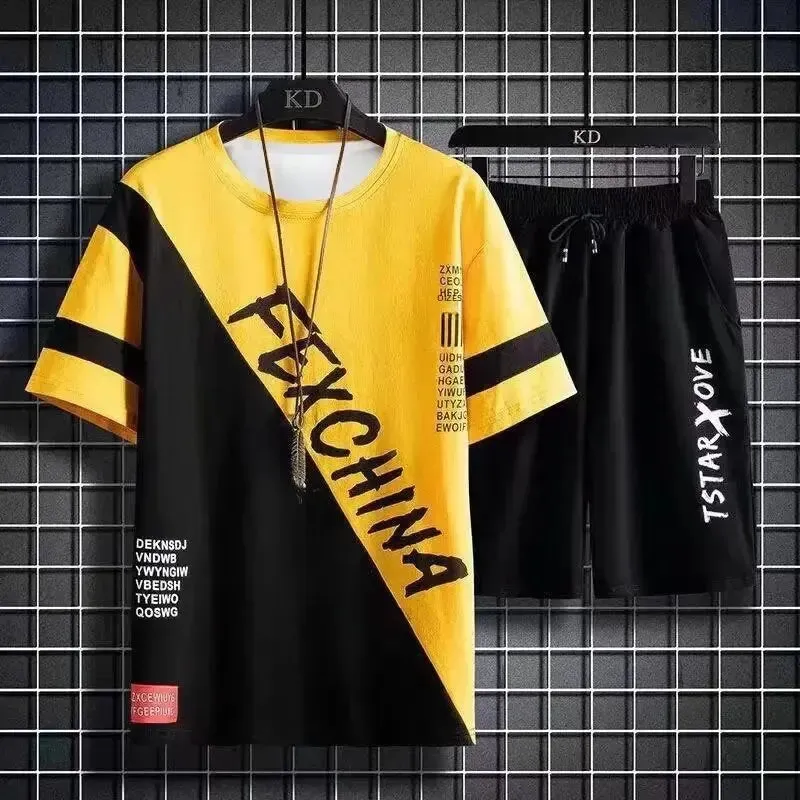 Summer Short Sleeve Polyester Fabric Tracksuits