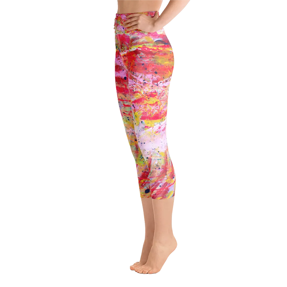 Summer Splash Yoga Capri Leggings