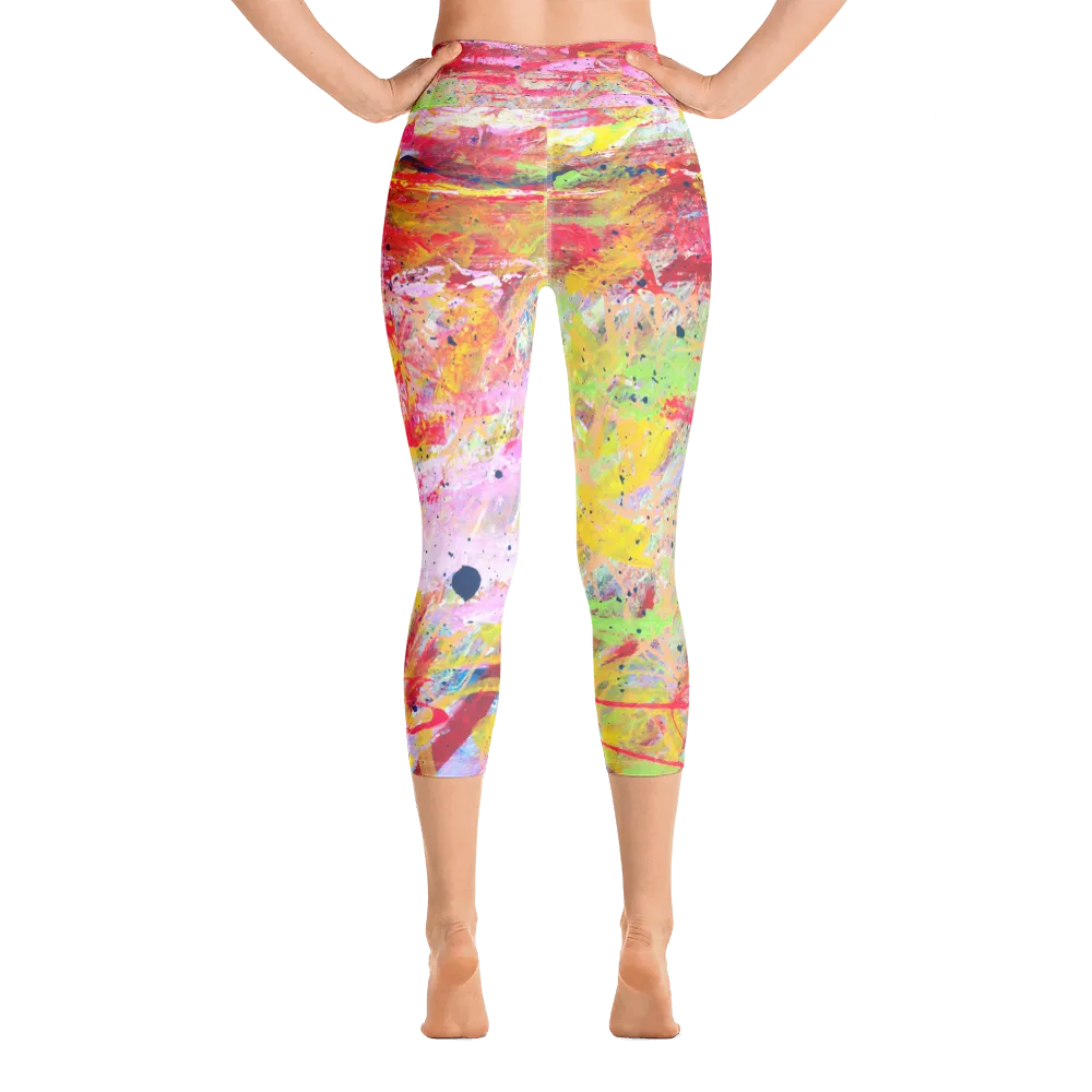 Summer Splash Yoga Capri Leggings