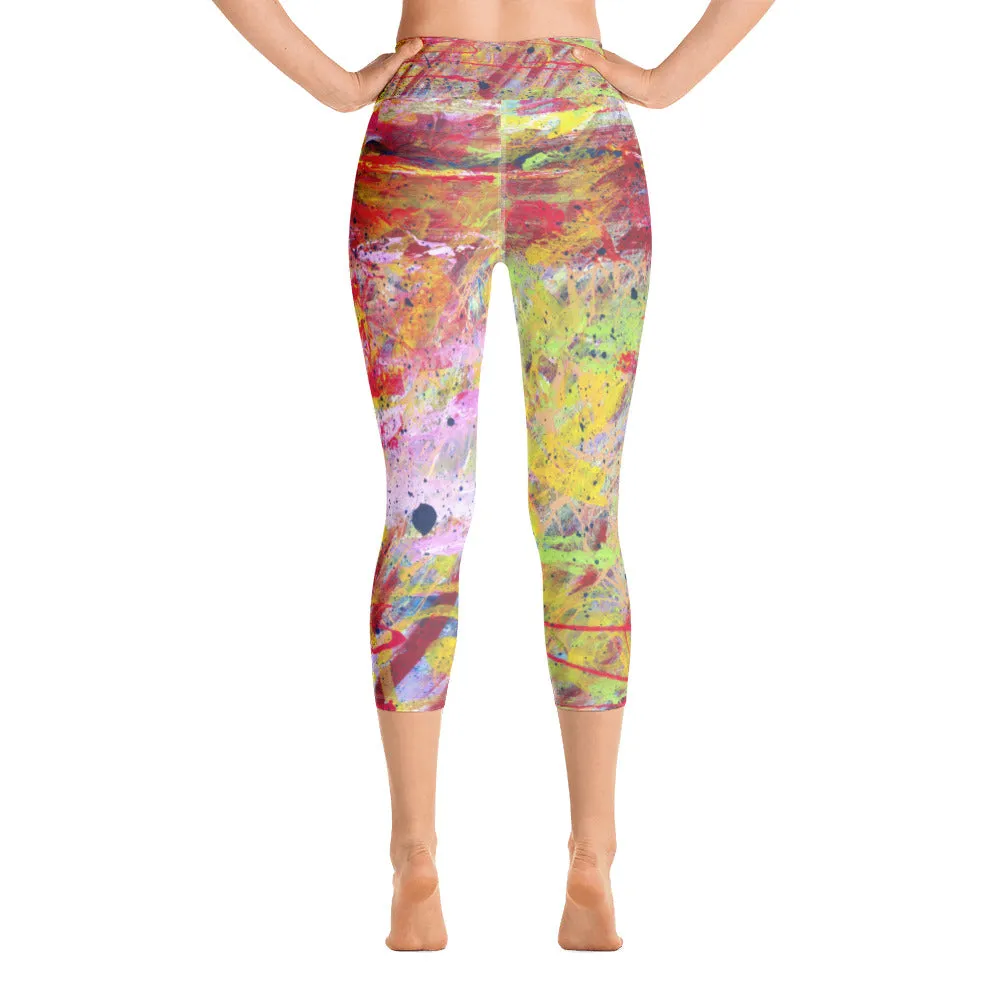 Summer Splash Yoga Capri Leggings
