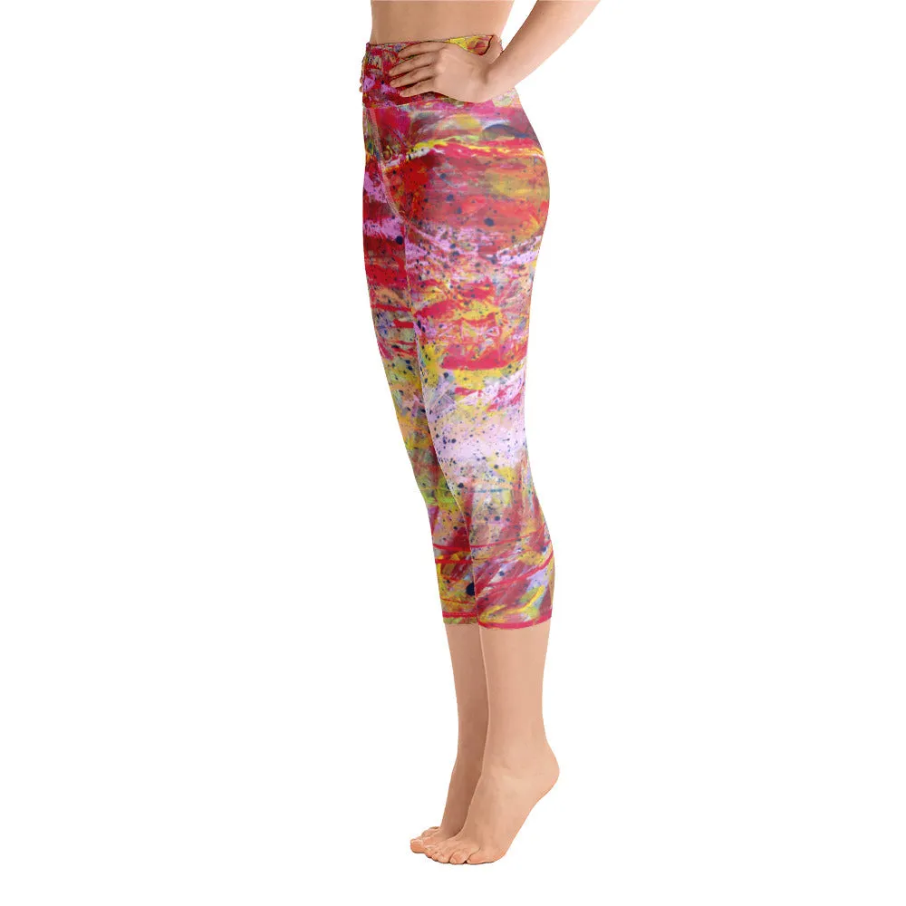 Summer Splash Yoga Capri Leggings