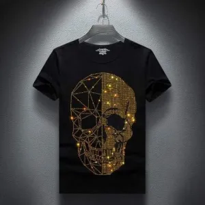 Summer Top Mens Rhinestones T Shirts