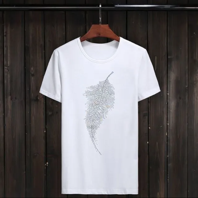 Summer Top Mens Rhinestones T Shirts