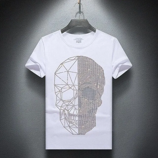 Summer Top Mens Rhinestones T Shirts