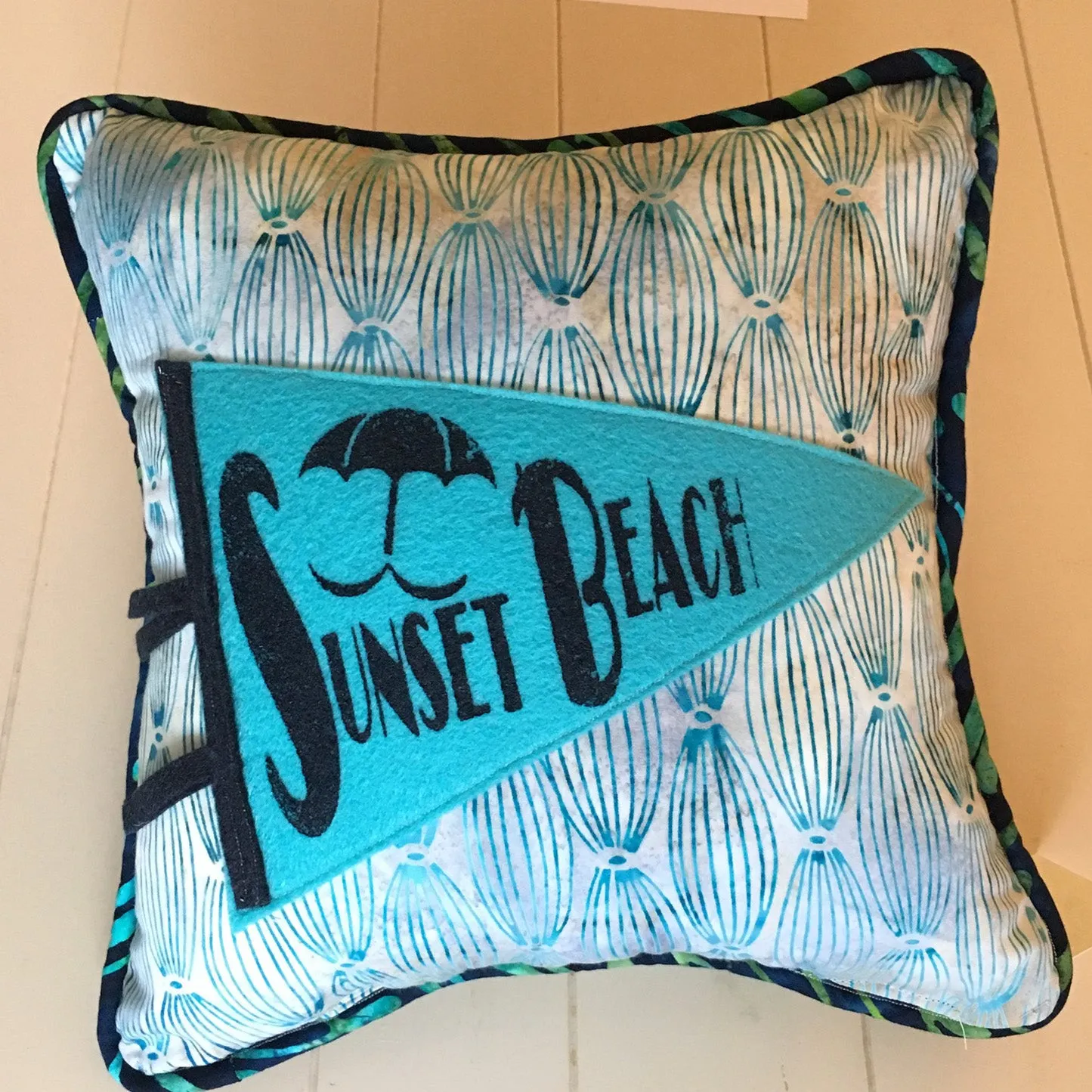 Sunset Beach pennant pillows