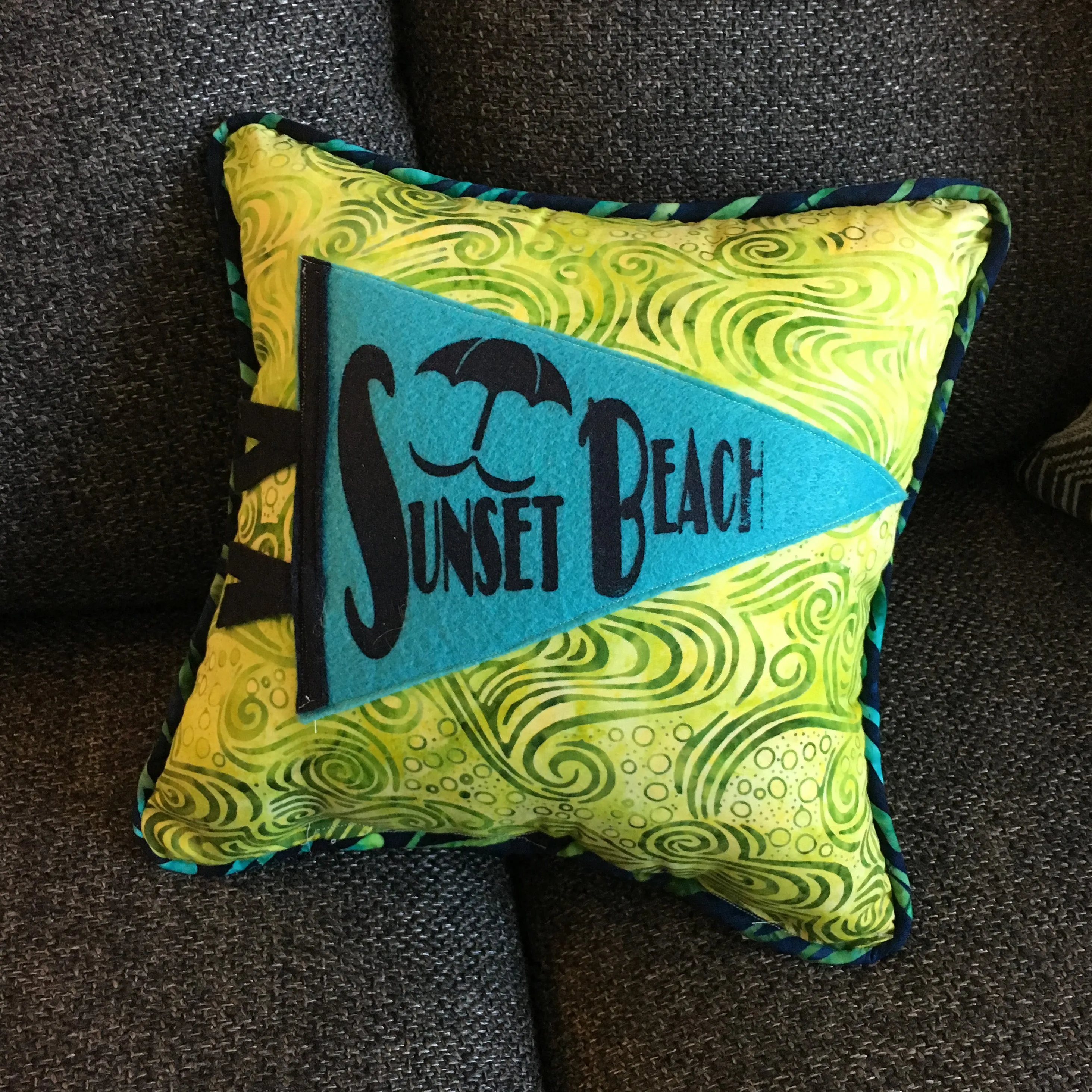 Sunset Beach pennant pillows