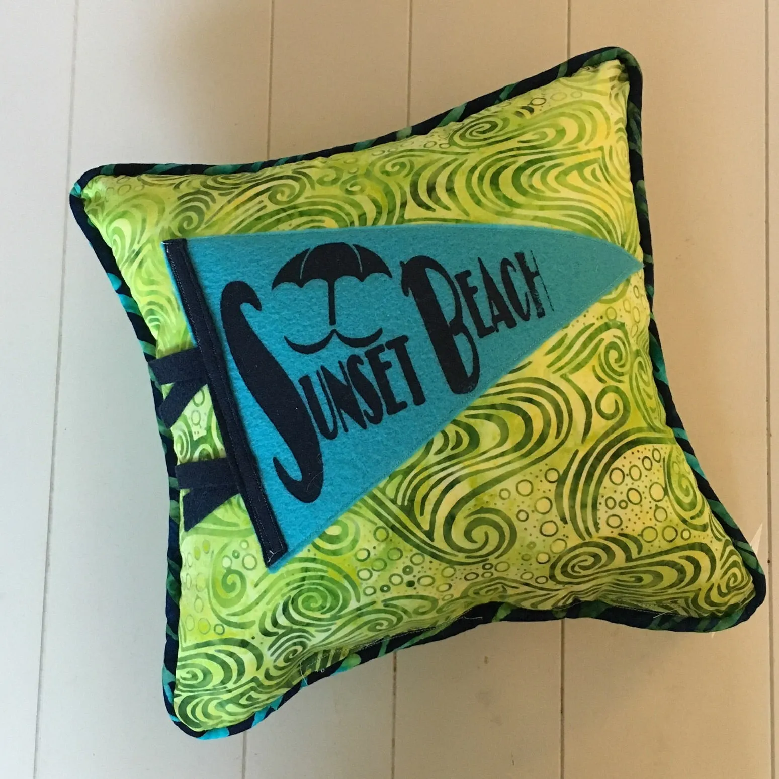 Sunset Beach pennant pillows