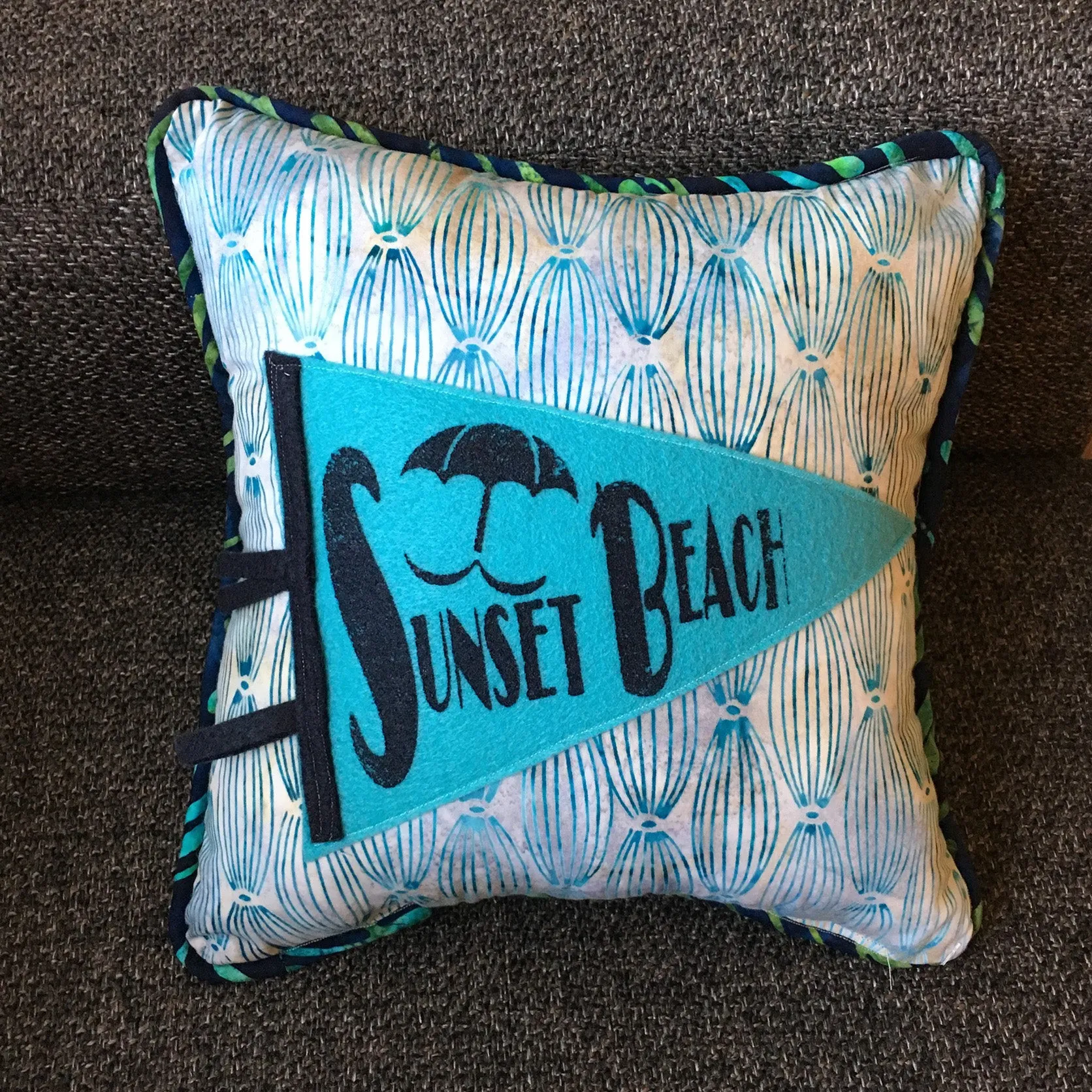 Sunset Beach pennant pillows