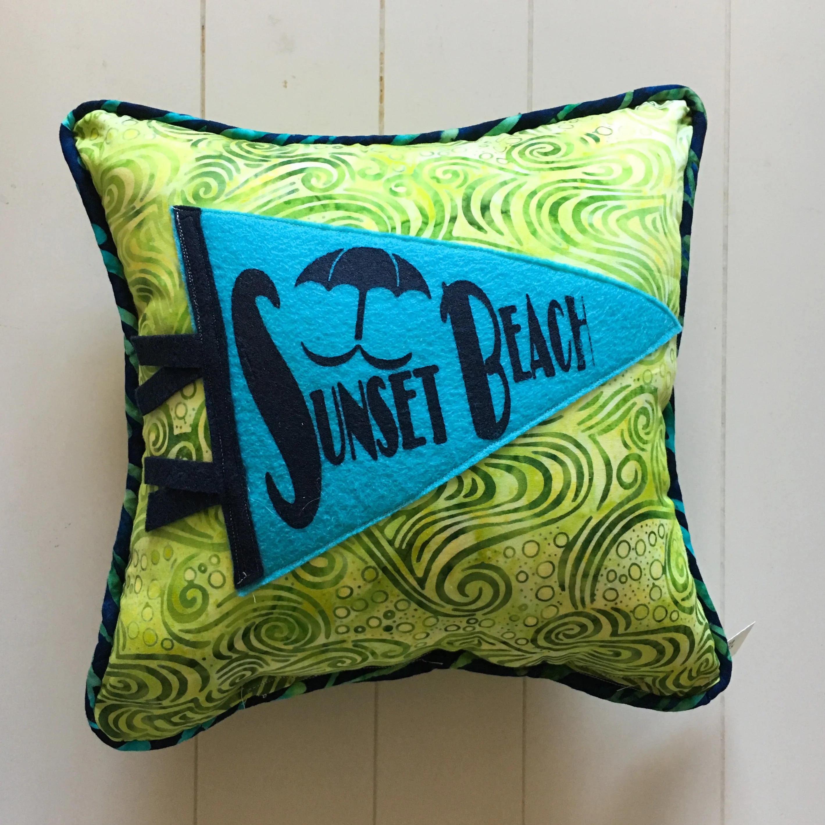 Sunset Beach pennant pillows