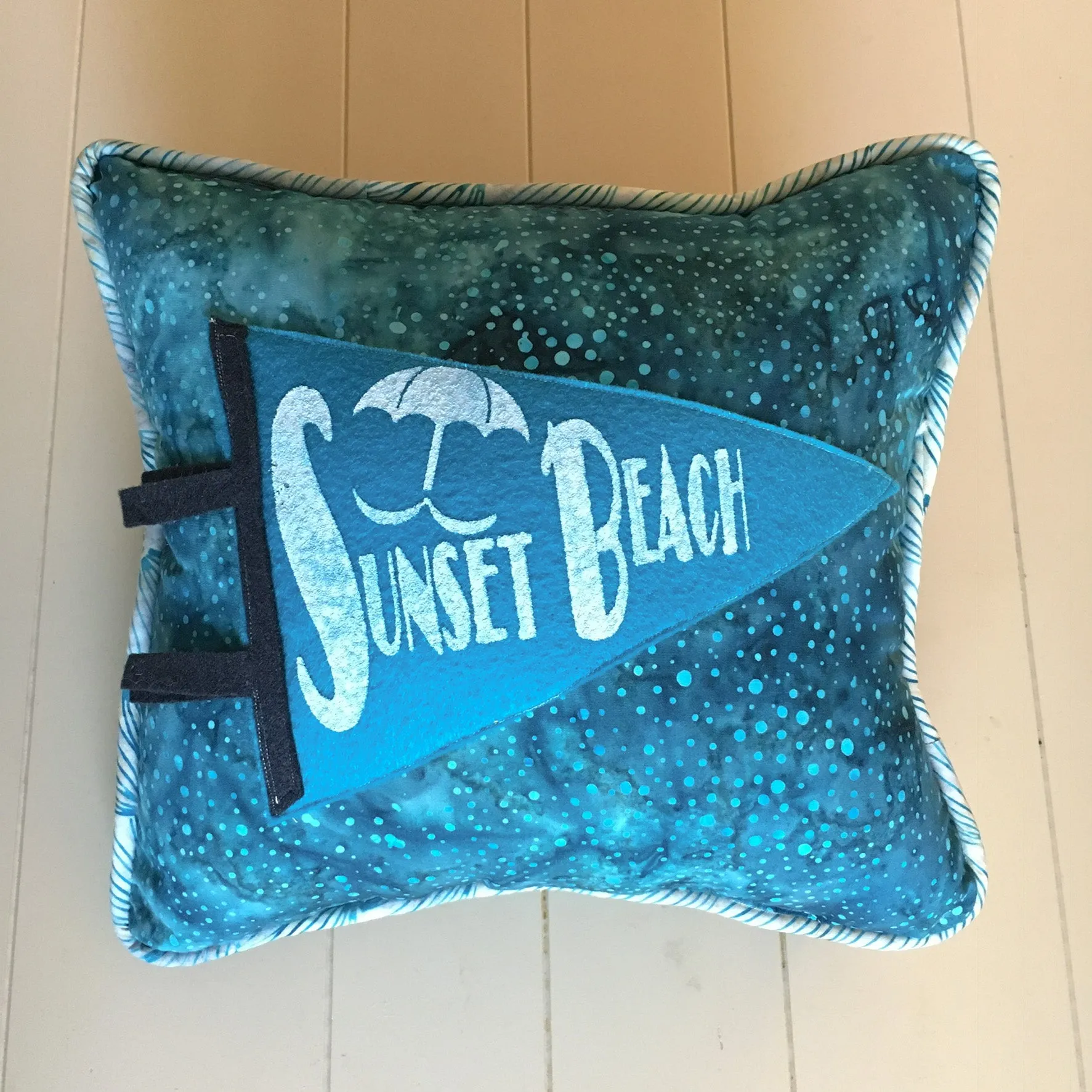 Sunset Beach pennant pillows