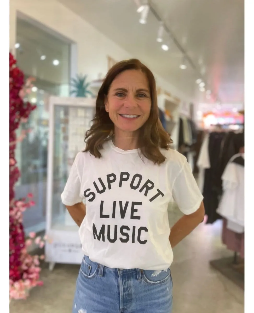 Support Live Music Vintage Ivory Tshirt