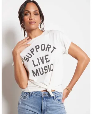 Support Live Music Vintage Ivory Tshirt