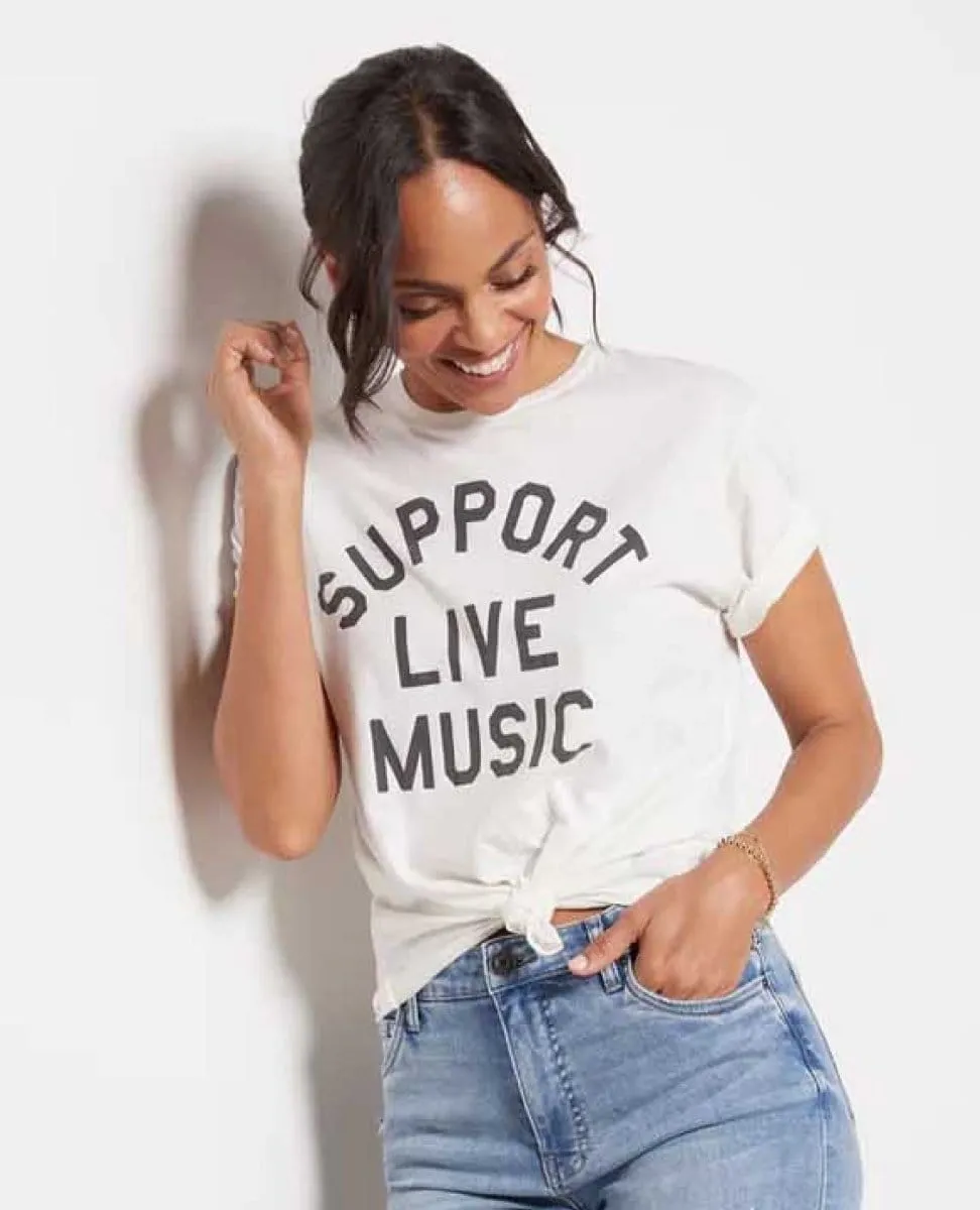 Support Live Music Vintage Ivory Tshirt