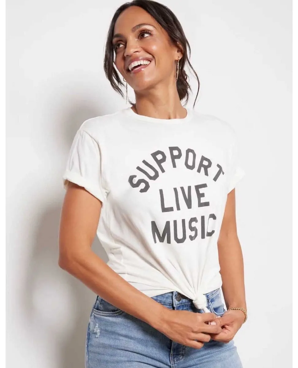 Support Live Music Vintage Ivory Tshirt
