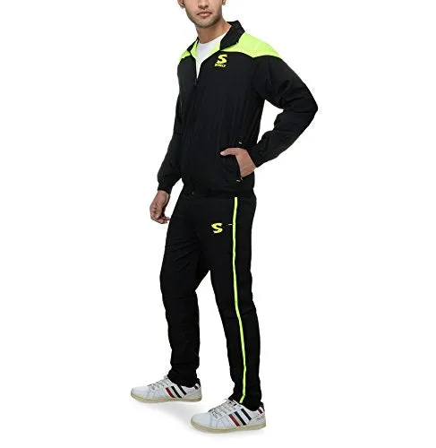 SURLY Men's Polyester Track Suit Black Green_M