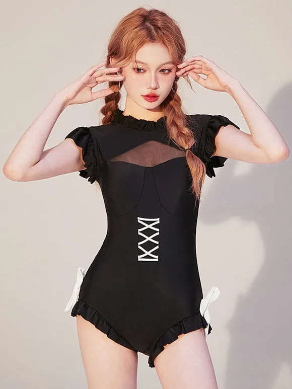 Sweet Lolita Outfits Black Ruffles Sleeveless Jumpsuit